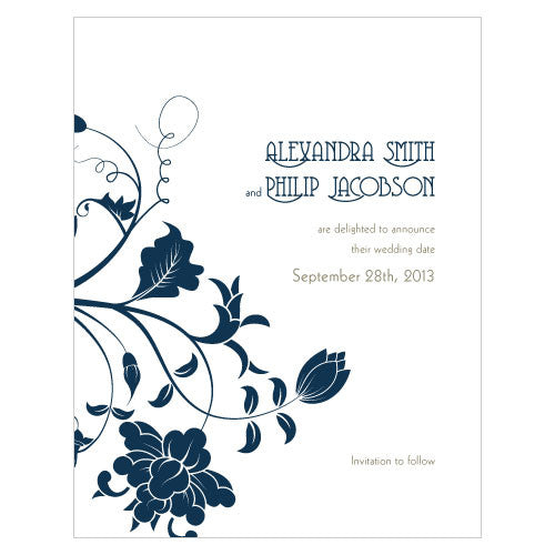 Floral Orchestra Save The Date Card Lavender