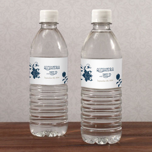 Floral Orchestra Water Bottle Label Lavender