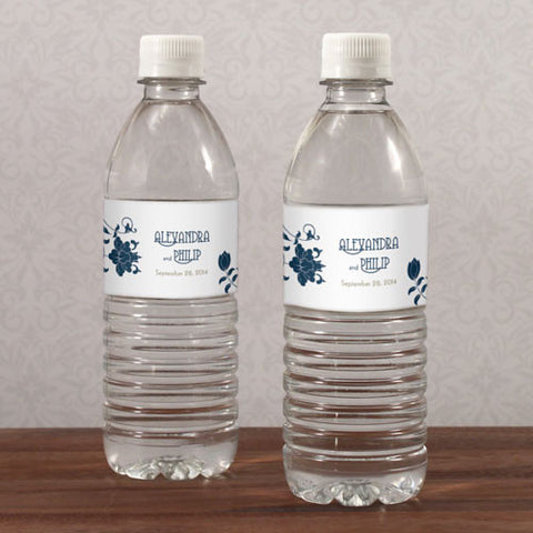 Floral Orchestra Water Bottle Label Lavender