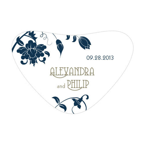 Floral Orchestra Heart Container Sticker Lavender