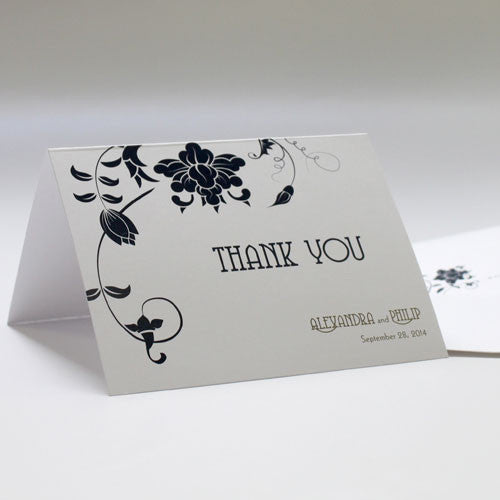 Floral Orchestra Thank You Card Lavender