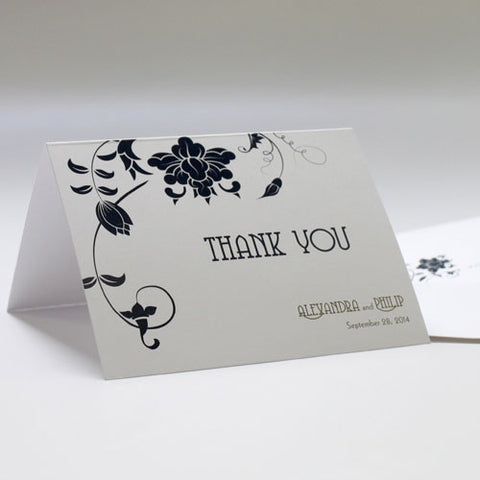 Floral Orchestra Thank You Card Lavender