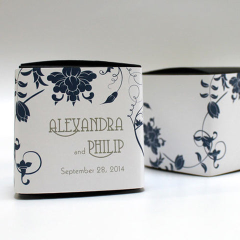 Floral Orchestra Cube Favor Box Wrap Lavender
