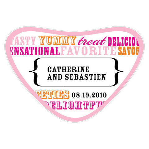 Old Time Candy Heart Container Sticker