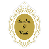 Mirror Frame Diecut Clear Sticker With Elegant Metallic Print Vintage Gold