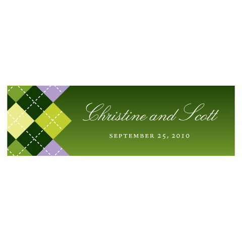 Golf Small Rectangular Tag Classical Green Gradient