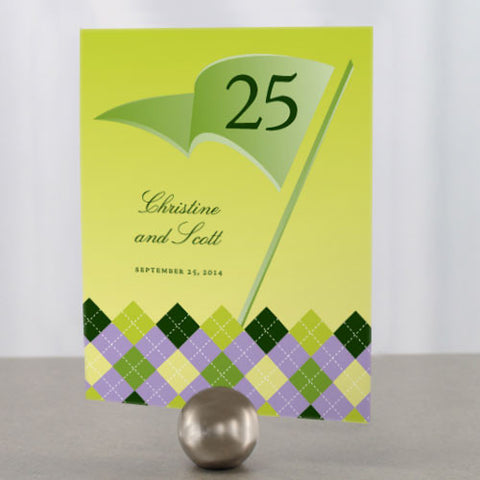 Golf Table Number Numbers 1-12 Classical Green Gradient