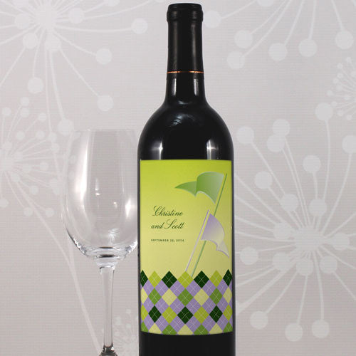 Golf Wine Label Classical Green Gradient