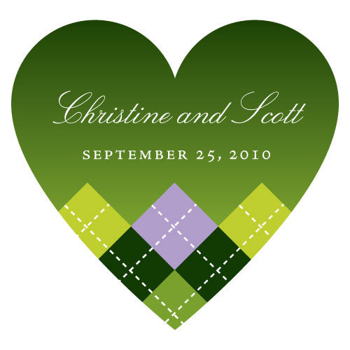 Golf Heart Sticker Classical Green Gradient