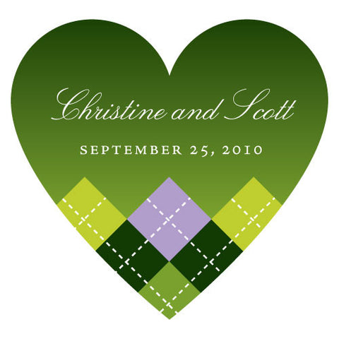 Golf Heart Sticker Classical Green Gradient