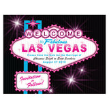 Las Vegas Save The Date Card Dark Pink