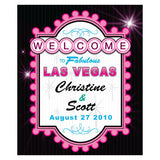 Las Vegas Rectangular Label Dark Pink