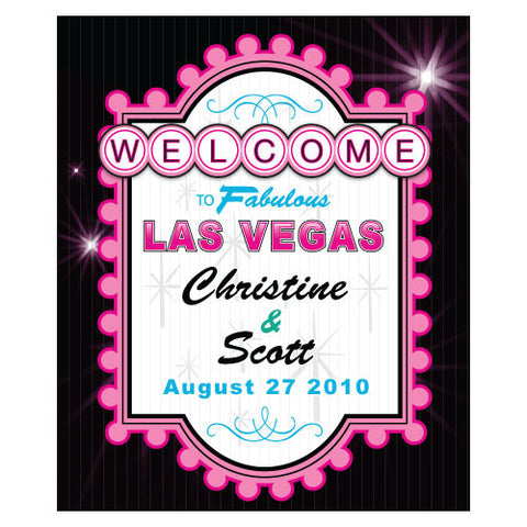 Las Vegas Rectangular Label Dark Pink