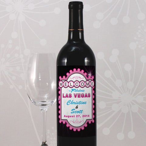 Las Vegas Wine Label Dark Pink