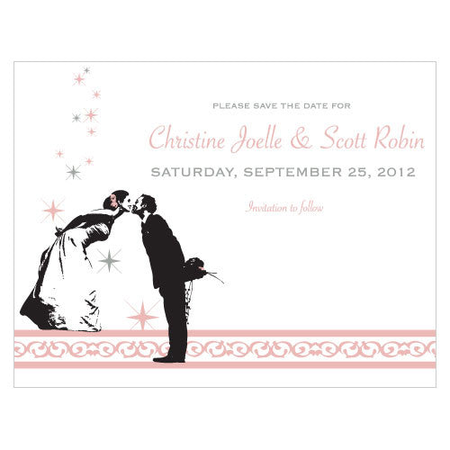 Vintage Hollywood Save The Date Card Lilac