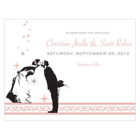 Vintage Hollywood Save The Date Card Lilac