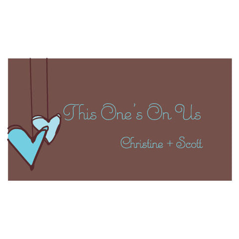 Heart Strings Small Ticket Aqua Blue