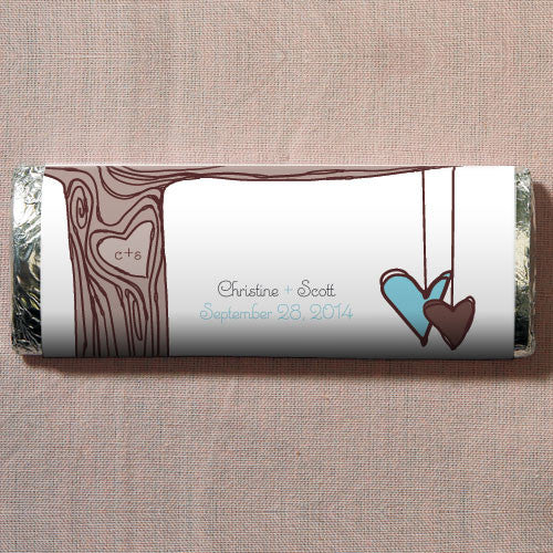 Heart Strings Nut Free Gourmet Milk Chocolate Bar Aqua Blue