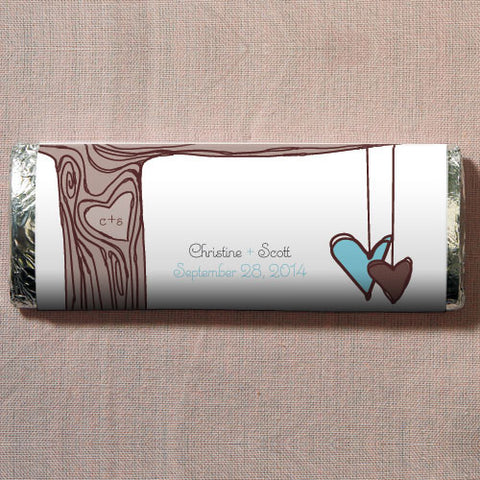 Heart Strings Nut Free Gourmet Milk Chocolate Bar Aqua Blue