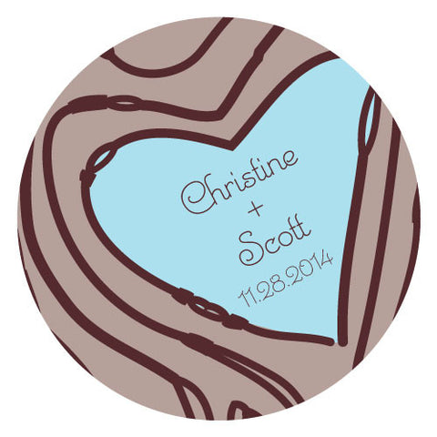 Heart Strings Large Sticker Aqua Blue
