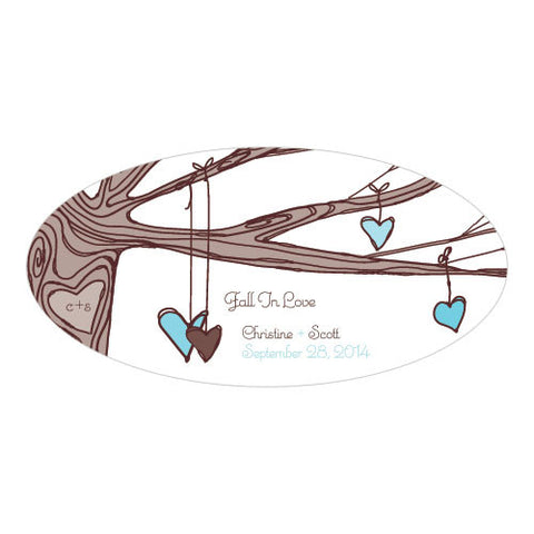 Heart Strings Small Cling Aqua Blue