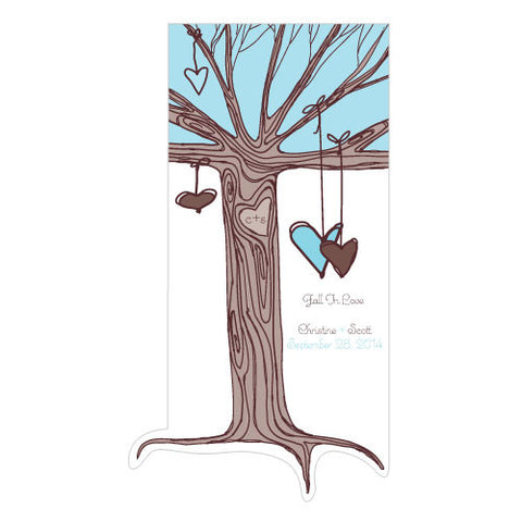 Heart Strings Large Cling Aqua Blue