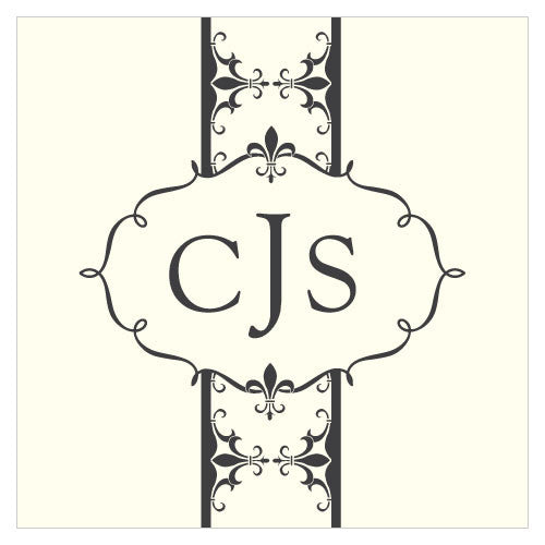 Fleur De Lis Square Tag Royal Blue