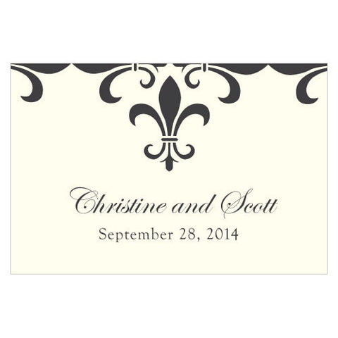 Fleur De Lis Large Rectangular Tag Royal Blue