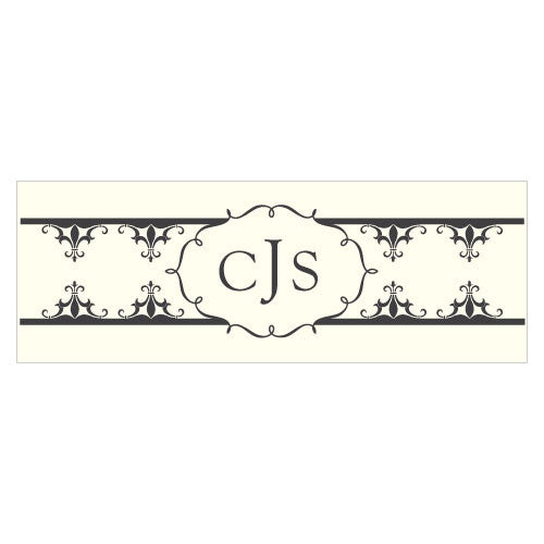 Fleur De Lis Small Rectangular Tag Royal Blue