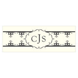 Fleur De Lis Small Rectangular Tag Royal Blue