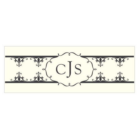 Fleur De Lis Small Rectangular Tag Royal Blue
