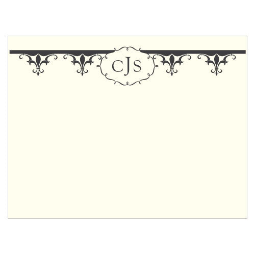 Fleur De Lis Note Card Royal Blue