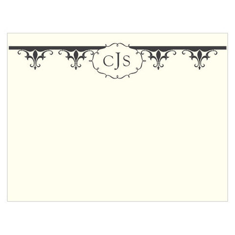 Fleur De Lis Note Card Royal Blue