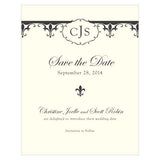 Fleur De Lis Save The Date Card Royal Blue