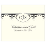Fleur De Lis Rectangular Label Royal Blue