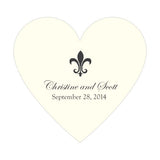 Fleur De Lis Heart Sticker Royal Blue