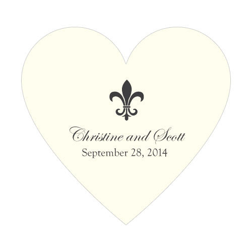 Fleur De Lis Heart Sticker Royal Blue