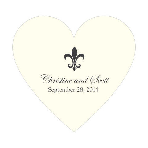 Fleur De Lis Heart Sticker Royal Blue