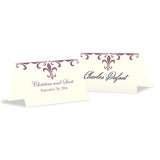 Fleur De Lis Place Card With Fold Royal Blue