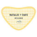 Plaid Heart Container Sticker Saffron Yellow