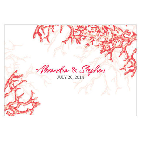 Reef Coral Large Rectangular Tag Red