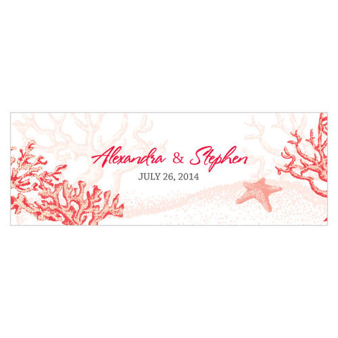 Reef Coral Small Rectangular Tag Red