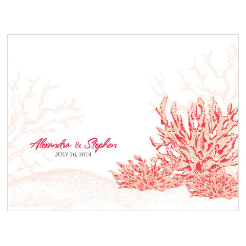 Reef Coral Note Card Red
