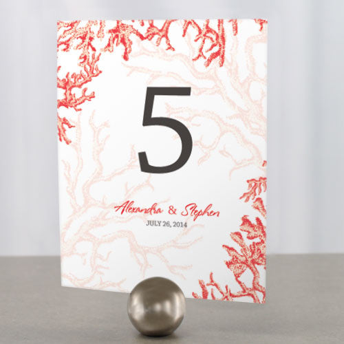 Reef Coral Table Number Numbers 1-12 Red