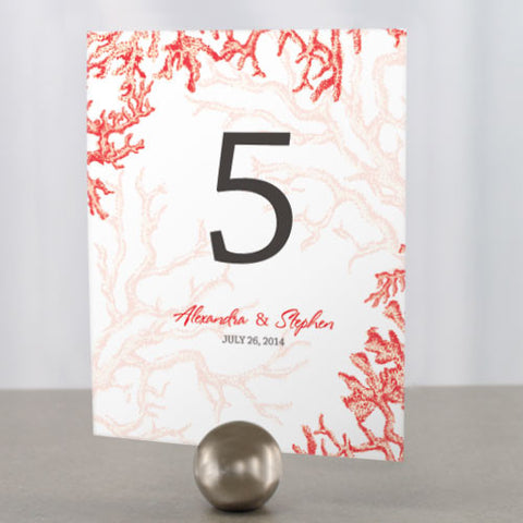 Reef Coral Table Number Numbers 1-12 Red