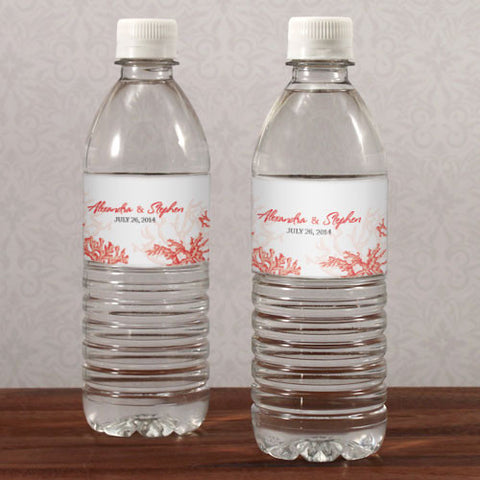 Reef Coral Water Bottle Label Red