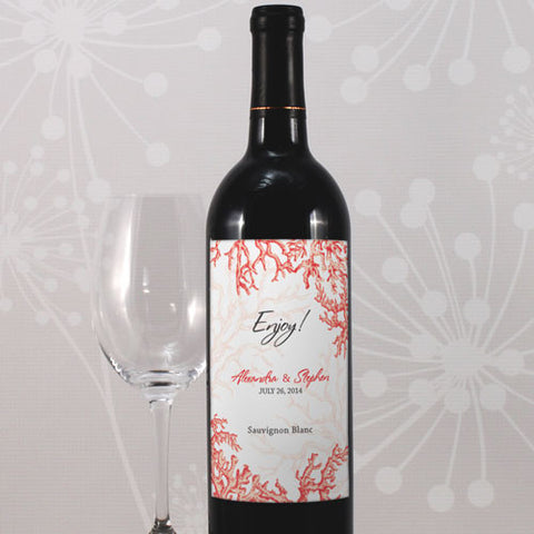 Reef Coral Wine Label Red