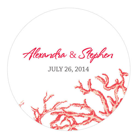 Reef Coral Large Sticker Red