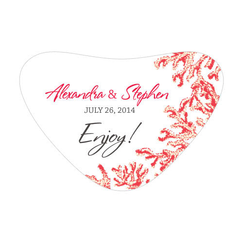 Reef Coral Heart Container Sticker Red