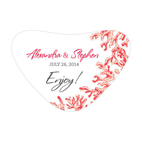 Reef Coral Heart Container Sticker Red